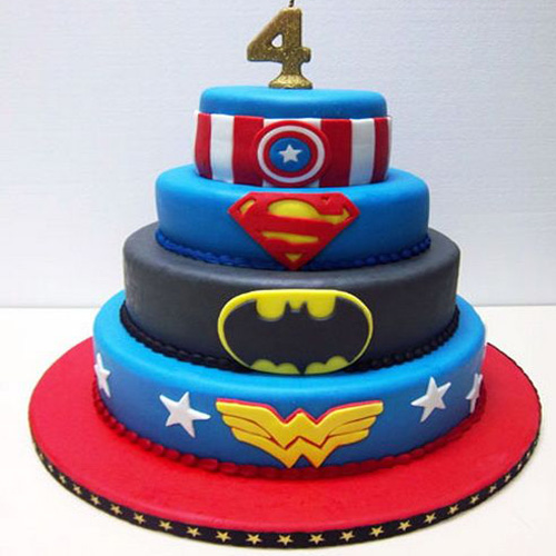 Super Hero Fondant Designed Cake